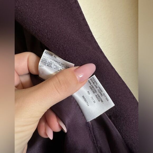 MaxMara‎ Wool Long Coat Size 38 in Purple - Picture 7 of 10